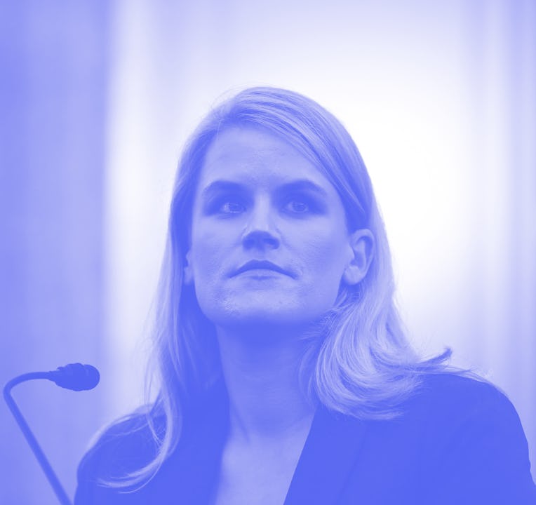 WASHINGTON, DC - OCTOBER 05: Facebook whistleblower, Frances Haugen appears before the Senate Commer...