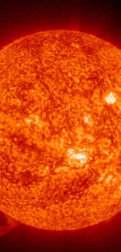This 09 June 2002 image released by NASA captured by the Solar and Heliosperic Observatory, shows an...