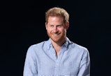 INGLEWOOD, CALIFORNIA: In this image released on May 2, Prince Harry, The Duke of Sussex, speaks ons...