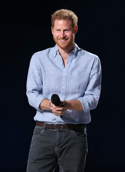 INGLEWOOD, CALIFORNIA: In this image released on May 2, Prince Harry, The Duke of Sussex, speaks ons...