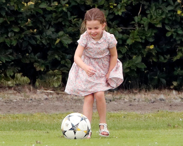 Princess Charlotte plays soccer.