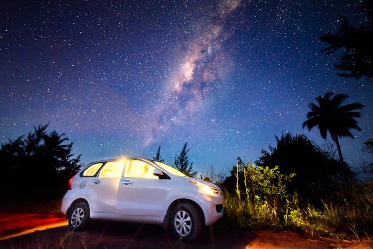 Star gazing with your partner is something to do in your car together. 