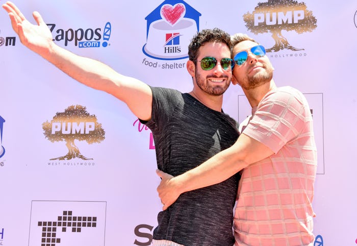 WEST HOLLYWOOD, CALIFORNIA - AUGUST 07: (L-R) Michael Turchin and Lance Bass arrive at the 5th Annua...