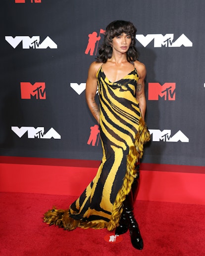 At the 2021 VMAs, Bretman Rock wore a Roberto Cavalli dress previously worn by Aaliyah. 