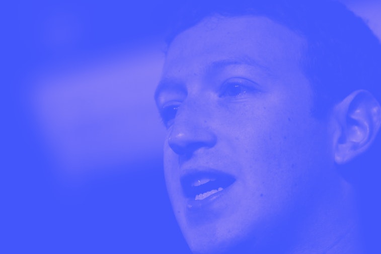 Mark Zuckerberg announces a redesign of  Facebook's  News Feed during a press conference at it's hea...
