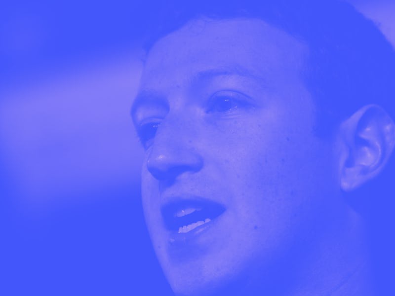 Mark Zuckerberg announces a redesign of Facebook's News Feed during a press conference at it's hea...