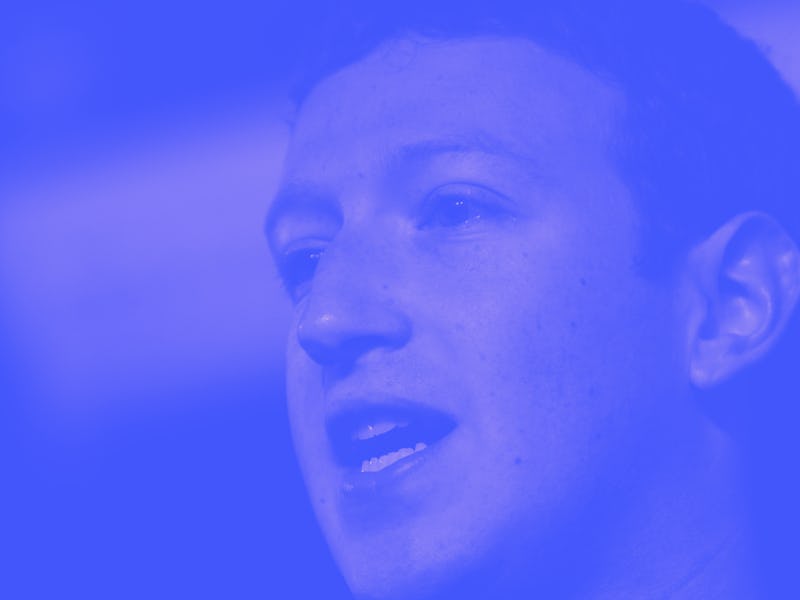 Mark Zuckerberg announces a redesign of  Facebook's  News Feed during a press conference at it's hea...
