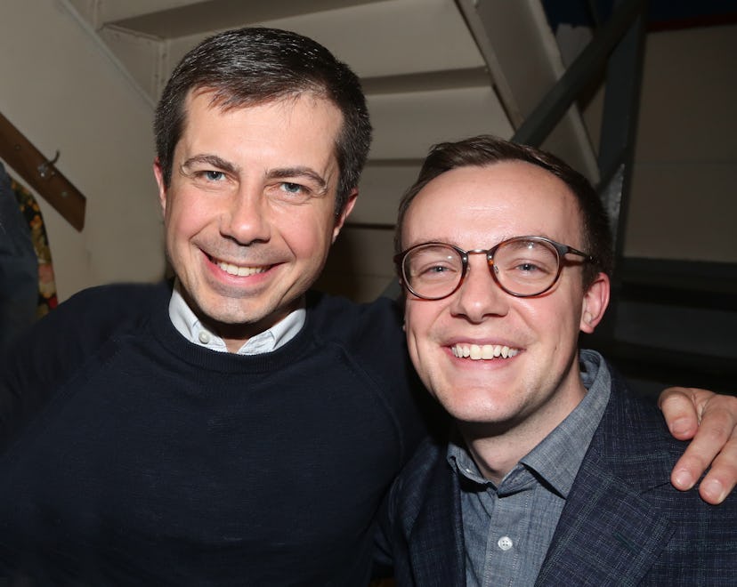 NEW YORK, NEW YORK - MARCH 08: (EXCLUSIVE COVERAGE) Pete Buttigieg and husband Chasten Buttigieg pos...