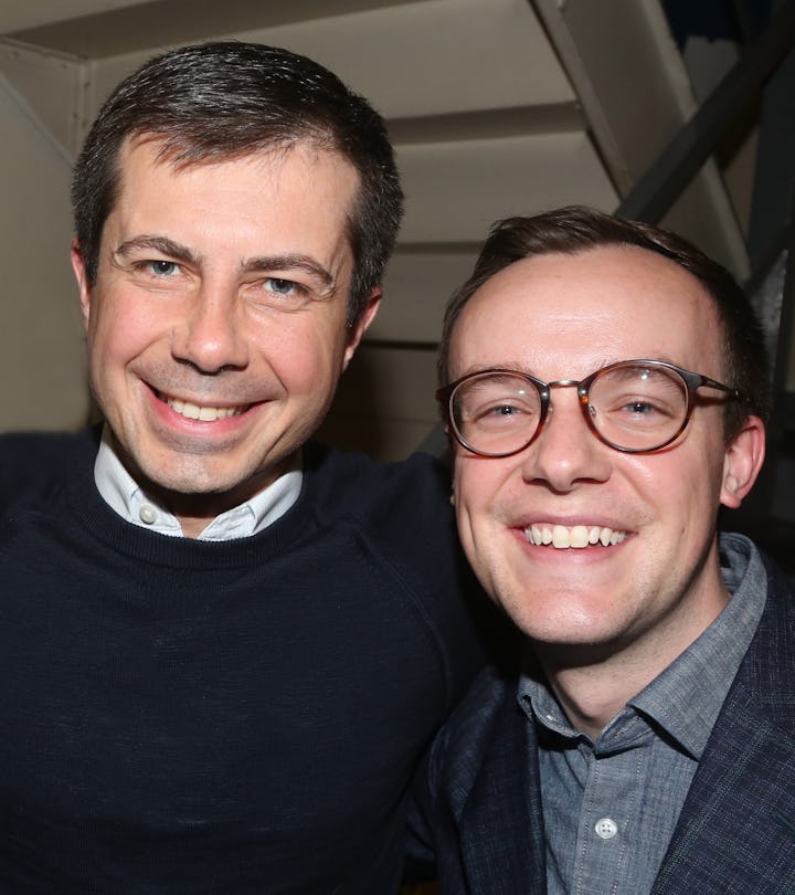 NEW YORK, NEW YORK - MARCH 08: (EXCLUSIVE COVERAGE) Pete Buttigieg and husband Chasten Buttigieg pos...