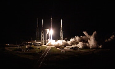 A United Launch Alliance Atlas V 401 rocket with the Lucy spacecraft launches from Space Launch Comp...