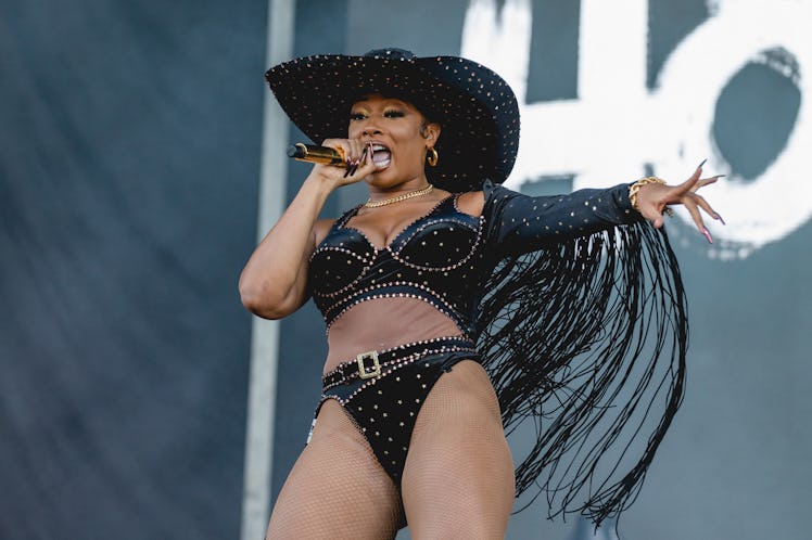 AUSTIN, TEXAS - OCTOBER 08: Rapper Megan Thee Stallion performs onstage during weekend two, day one ...