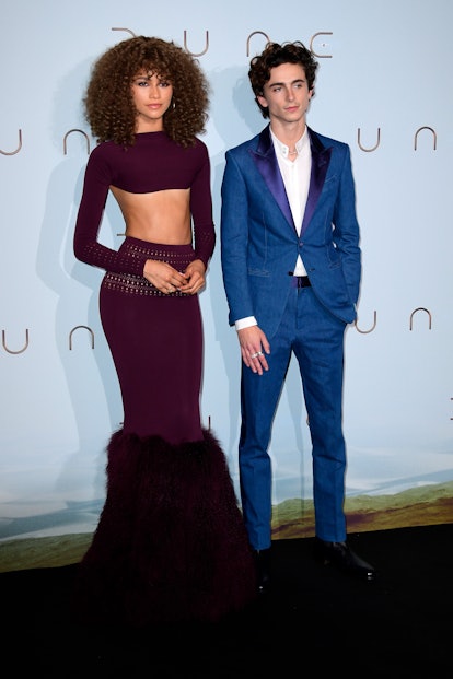 Zendaya and Timothée Chalamet attends the 'Dune' photocall At Le Grand Rex.