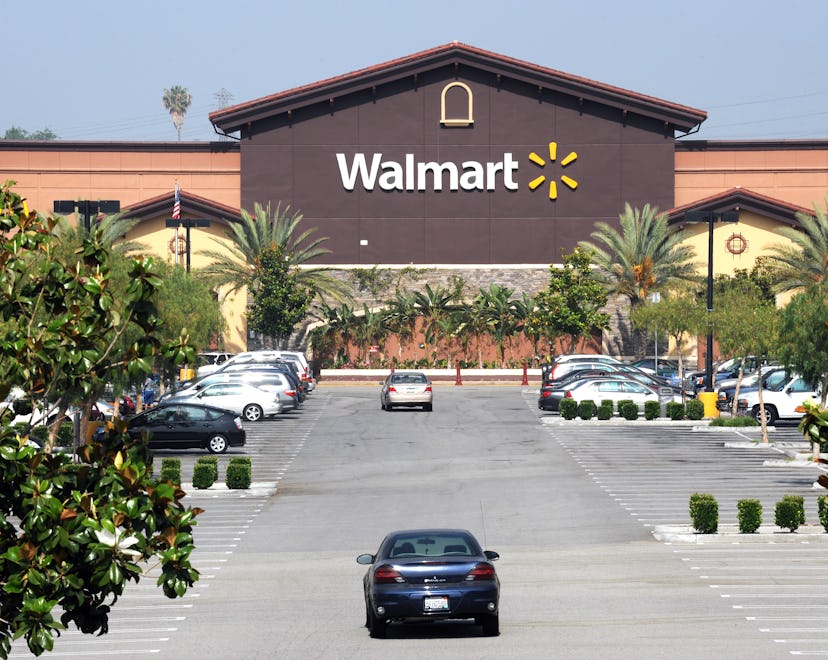 Exterior image of a Walmart store in California. 