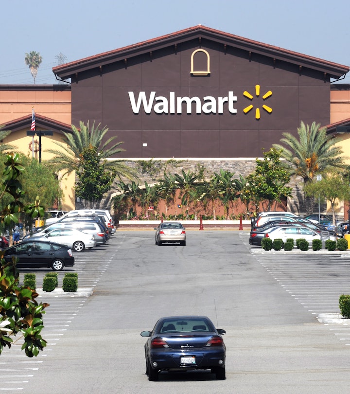 Exterior image of a Walmart store in California. 