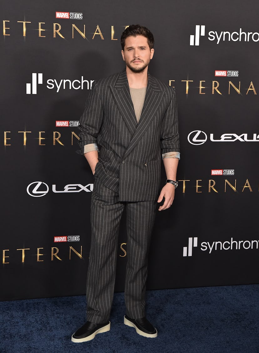 LOS ANGELES, CALIFORNIA - OCTOBER 18: Kit Harington attends the Los Angeles Premiere of Marvel Studi...