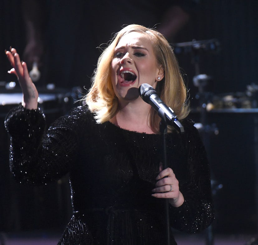 The singer Adele performs on stage during RTL's end-of-year review '2015! Menschen, Bilder, Emotione...