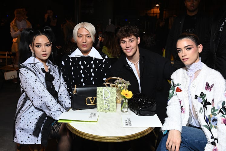Bella Poarch, BryanBoy, Noah Beck and Dixie D'Amelio attend the Valentino Womenswear Spring/Summer 2...