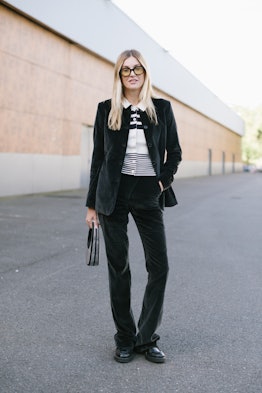 velvet blazer street style