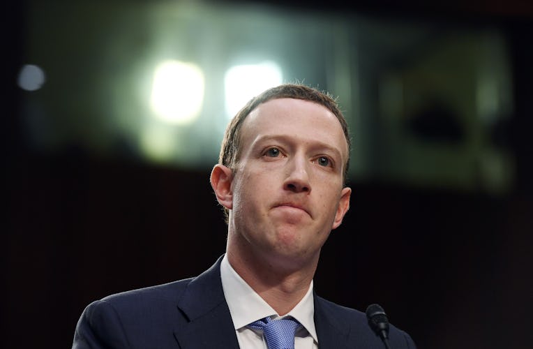 WASHINGTON, DC - APRIL 10: Facebook CEO, Mark Zuckerberg appears for a hearing at the Hart Senate Of...