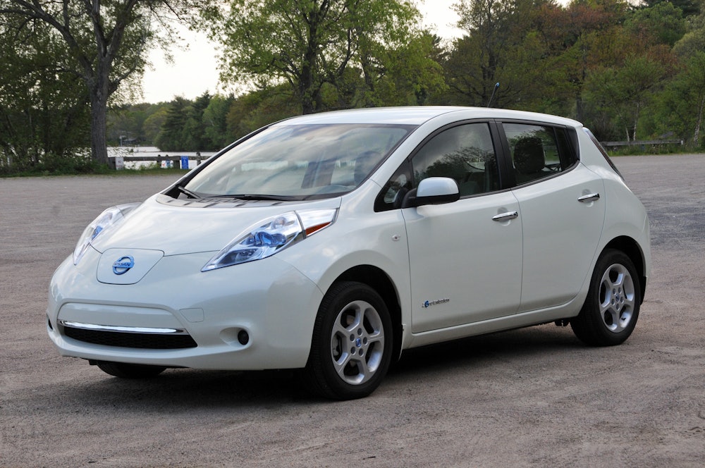 ( Boston, MA ) 2011 Nissan Leaf, all-electric car Wednesday, May 25, 2011.  Staff Photo by Arthur Po...