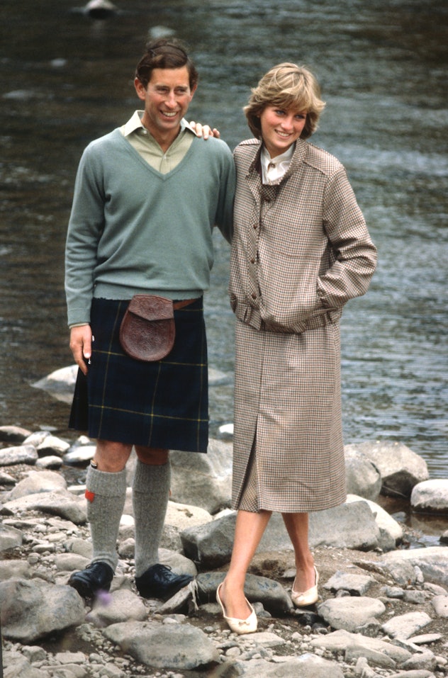 Prince Charles and Princess Diana during their engagement photos.