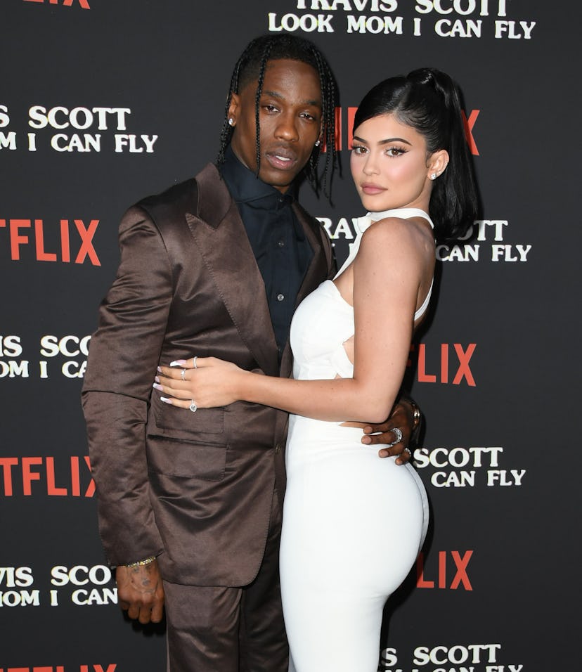 SANTA MONICA, CALIFORNIA - AUGUST 27: Travis Scott and Kylie Jenner attend the Premiere Of Netflix'...