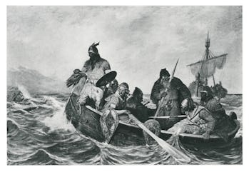 Copyright has expired on this artwork. From my own archives, digitally restored.
Leif Erikson, Leiv ...