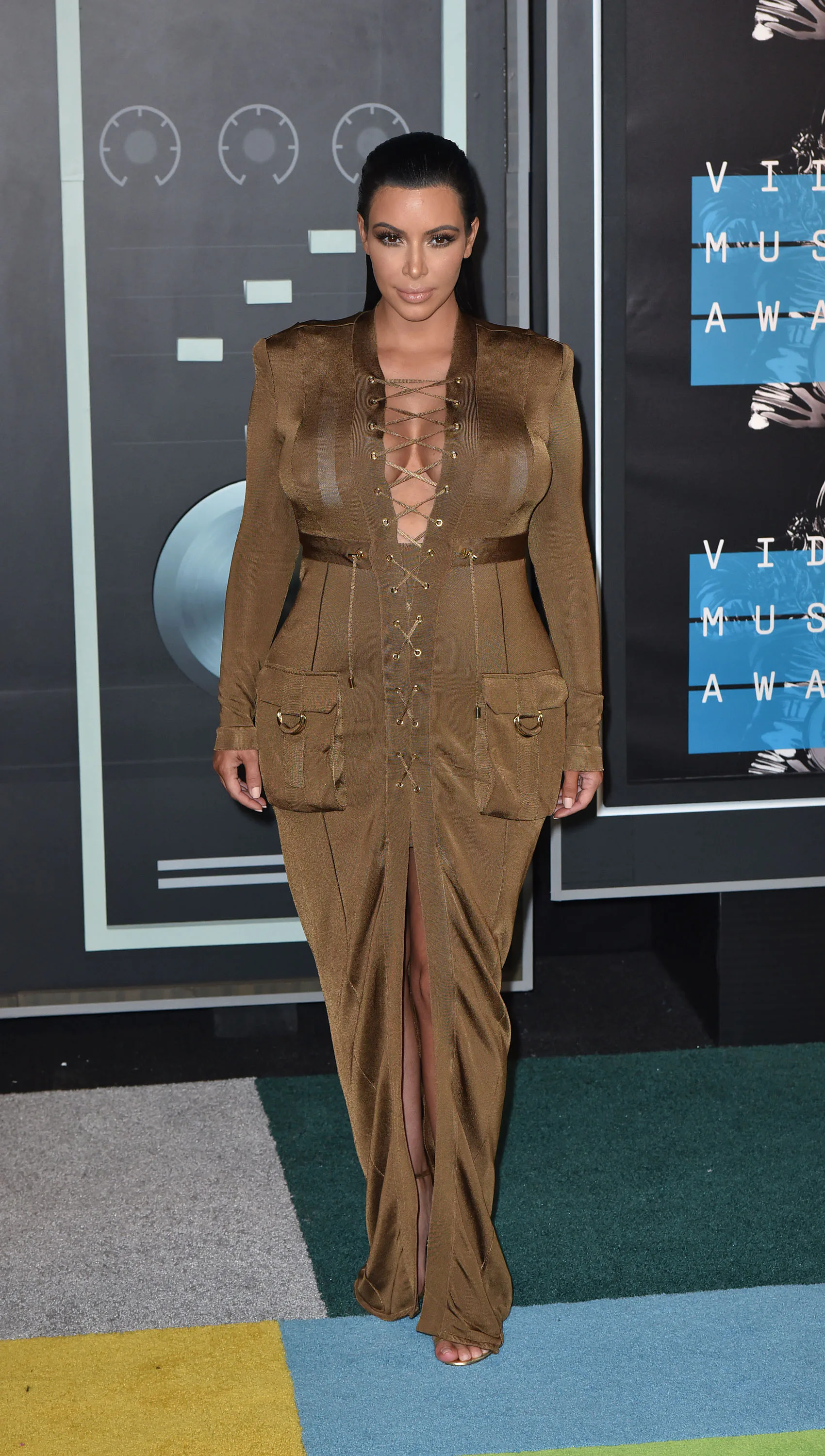 slim fit dress slacks Green Kim Kardashian V Neck Long Sleeves Velvet prom Celebrity Dress T –  Hoprom main image 0