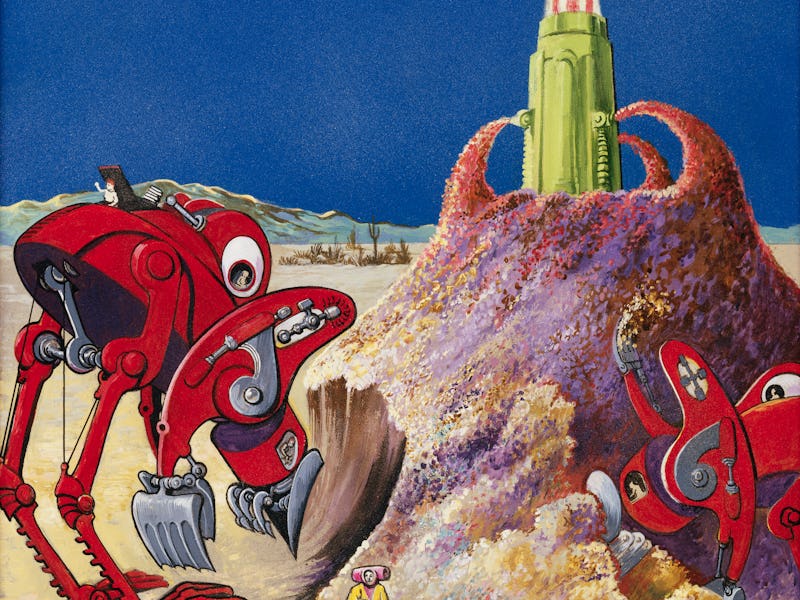Painting of Alien Construction Landscape by Anton Brzezinski (Photo by Forrest J. Ackerman Collectio...
