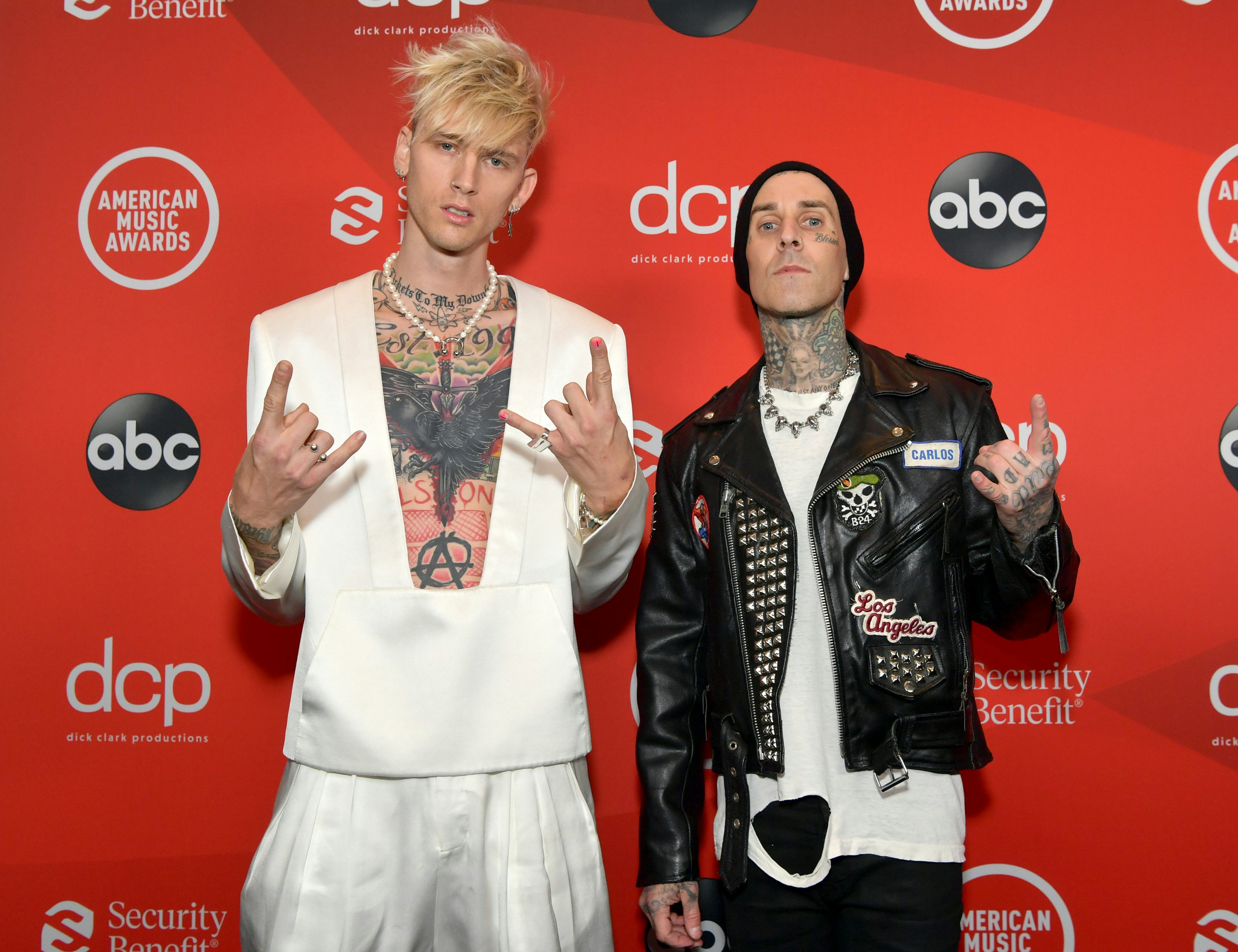 Machine Gun Kelly and Travis Barker in 2020.