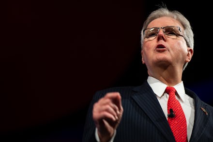 DALLAS, TEXAS - JULY 09:  Lieutenant Governor of Texas Dan Patrick speaks during the Conservative Po...