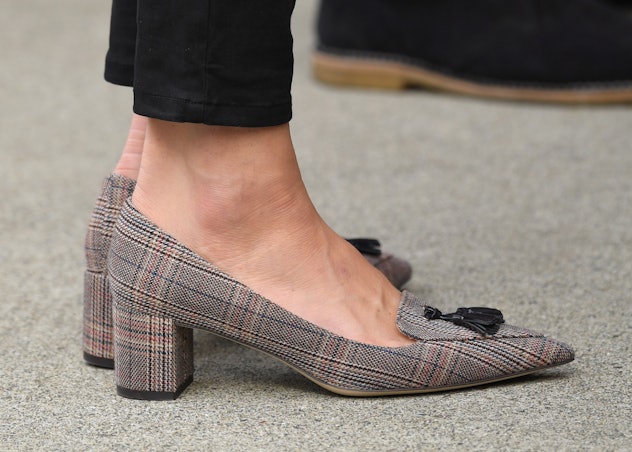 Kate Middleton even pulls off plaid shoes.