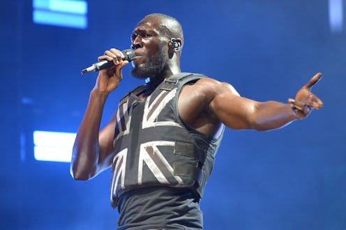 GLASTONBURY, ENGLAND - JUNE 28:  Stormzy performs on the Pyramid stage during day three of Glastonbu...