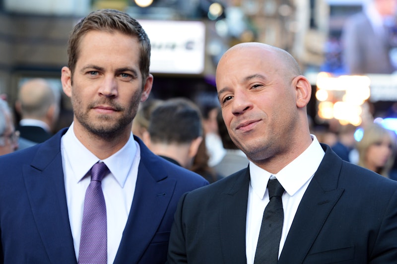 LONDON, ENGLAND - MAY 07:  (L-R) Paul Walker and Vin Diesel attend the world premiere of 'Fast And F...
