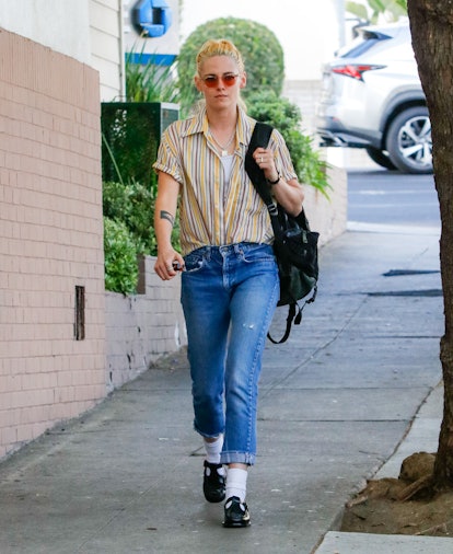 LOS ANGELES, CA - OCTOBER 20: Kristen Stewart is seen on October 20, 2021 in Los Angeles, California...