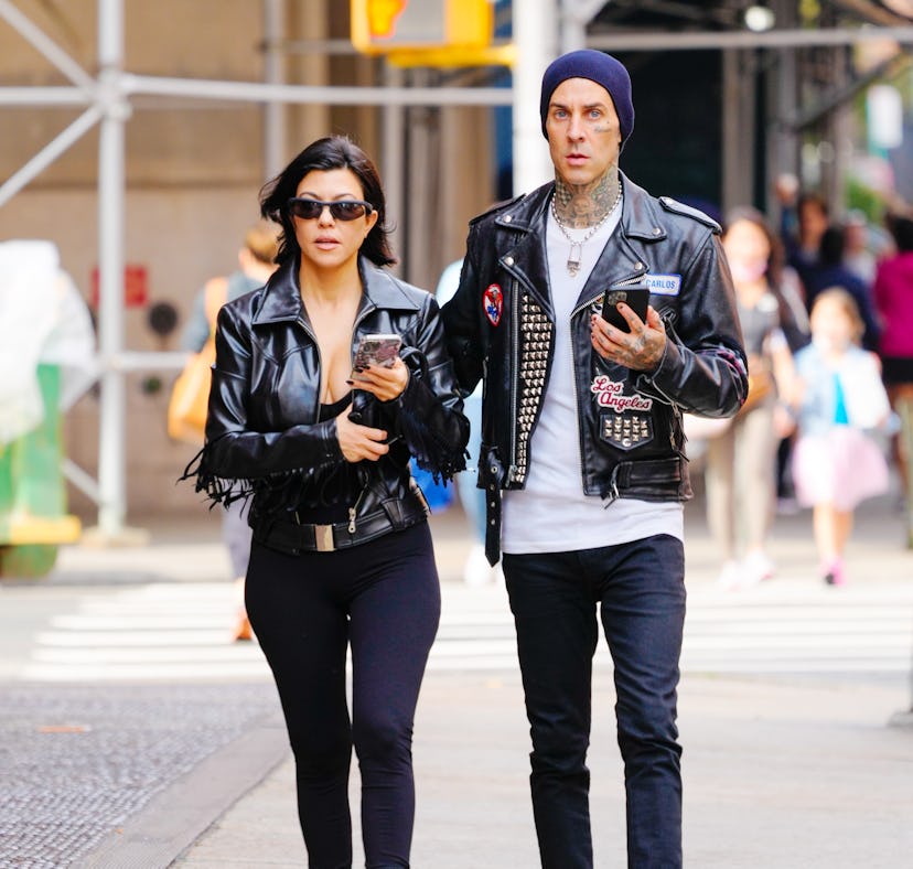 Kourtney Kardashian posted topless photos from her engagement to Travis Barker.
