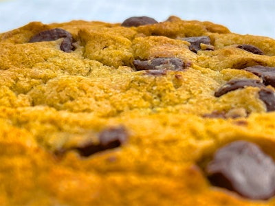 Close-up of top of chocolate chip cookie