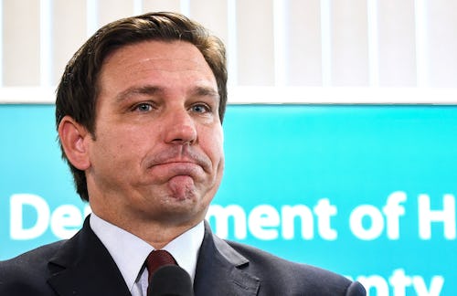 VIERA, FLORIDA, UNITED STATES - 2021/09/01: Florida Governor Ron DeSantis holds a news conference at...