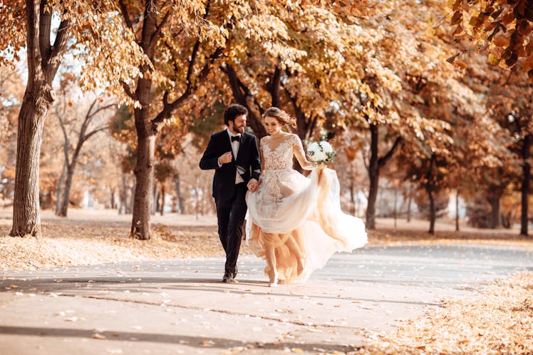 Using a Halloween wedding hashtag can add a whimsical touch to your ceremony.