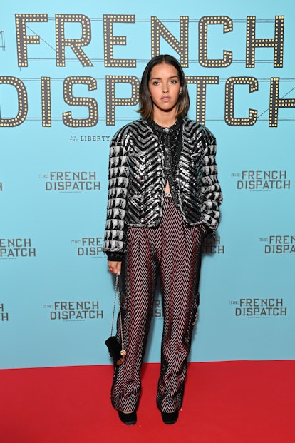 PARIS, FRANCE - OCTOBER 24: Lyna Khoudri attends the "The French Dispatch" - Paris Gala Screening at...