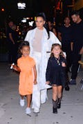 Kim Kardashian with North West and Penelope Disick, who have had adorable Halloween costumes in the ...
