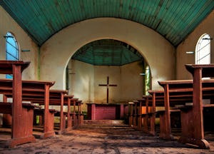 Rio Grande do Sul, Brasil. Abandoned Lutheran chapel in the rural town of Forquetinha. The first Ger...