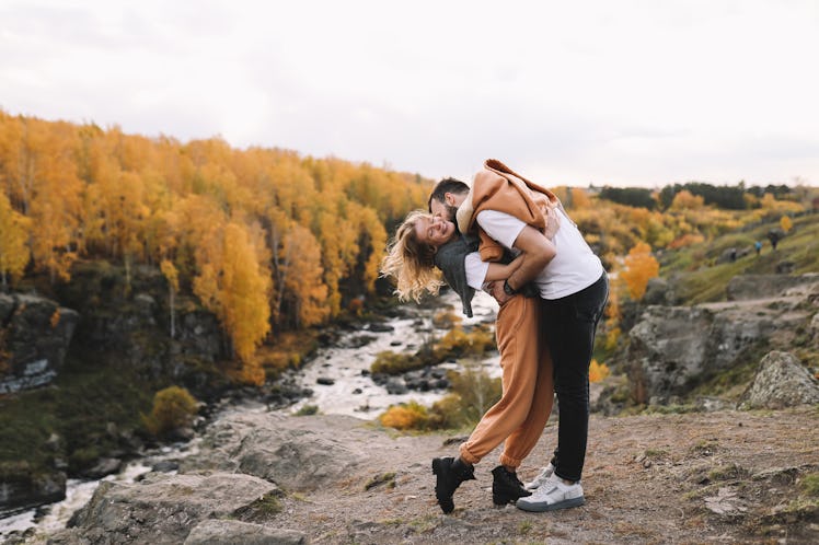 Plan the perfect fall couple photoshoot amongst the changing leaves.