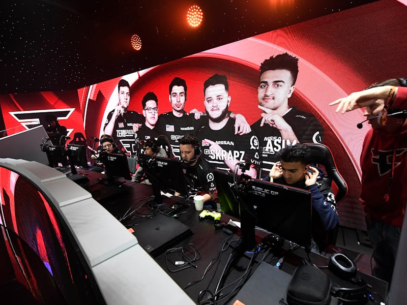 ANAHEIM, CA - JUNE 16: Team FaZe Clan during a break in between games against team OpTic Gaming duri...