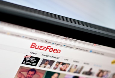 The logo of news website BuzzFeed is seen on a computer screen in Washington on March 25, 2014.   AF...