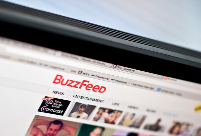 The logo of news website BuzzFeed is seen on a computer screen in Washington on March 25, 2014. AF...