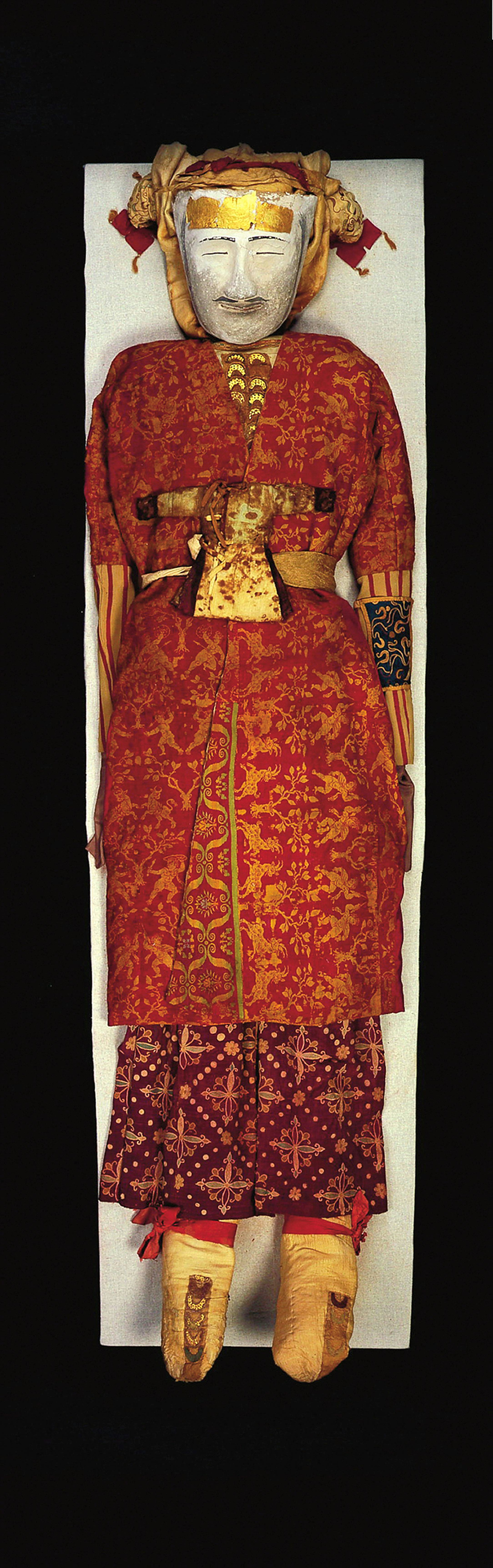 Masked Caucasoid mummy from Tarim Basin, China. 