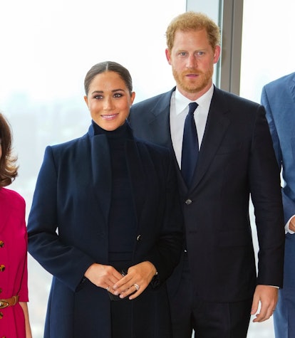 Prince Harry and Meghan Markle at 1 World Trade Center. (Photo by Gotham/FilmMagic)