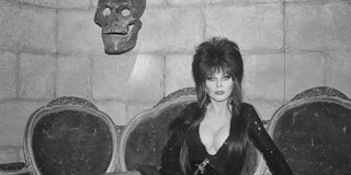 American actress Cassandra Peterson as Elvira, Mistress of the Dark, in Cannes, France, 1987. (Photo...