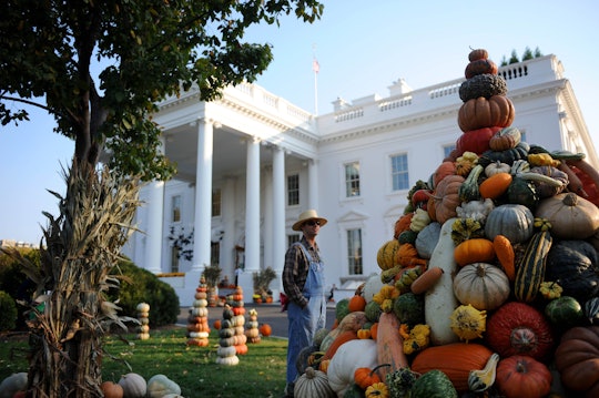 The North Lawn is decorated for Halloween where tonight the President and First Lady will be handing...